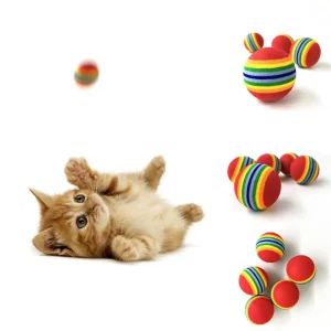 Funny Rainbow Striped Ball for Interactive Chewing with Your Pet Dog or Puppy
